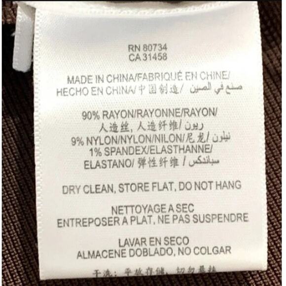 Herve Leger Pencil Silhouette Bandage Skirt Stretch Cocoa Brown Women's Sz Small - Picture 13 of 14